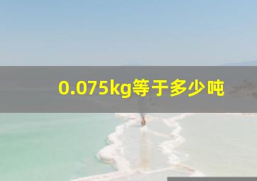 0.075kg等于多少吨