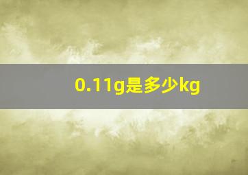 0.11g是多少kg