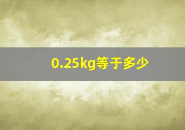 0.25kg等于多少