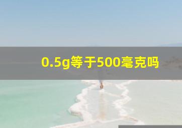 0.5g等于500毫克吗