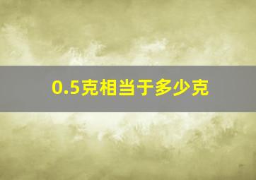 0.5克相当于多少克