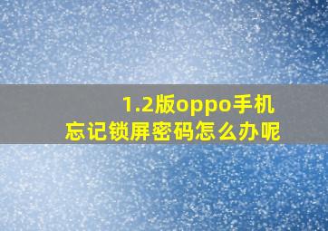 1.2版oppo手机忘记锁屏密码怎么办呢