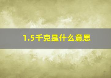 1.5千克是什么意思