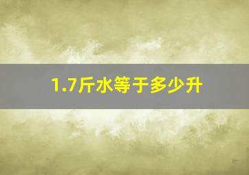 1.7斤水等于多少升