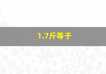 1.7斤等于