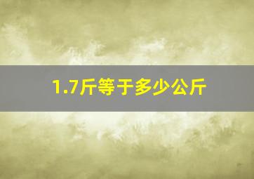 1.7斤等于多少公斤