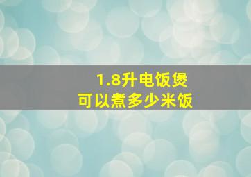 1.8升电饭煲可以煮多少米饭