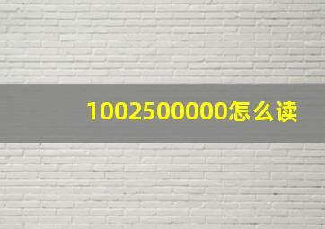 1002500000怎么读