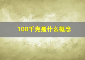 100千克是什么概念