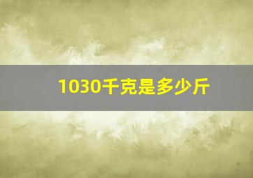 1030千克是多少斤