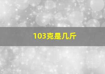 103克是几斤