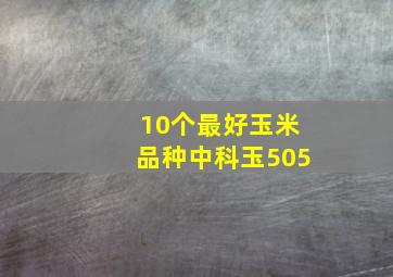 10个最好玉米品种中科玉505