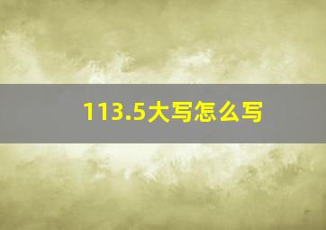 113.5大写怎么写