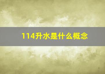 114升水是什么概念