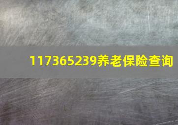 117365239养老保险查询