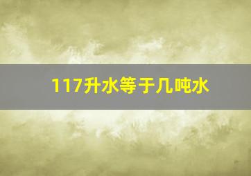 117升水等于几吨水