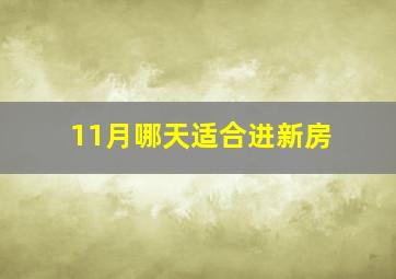 11月哪天适合进新房