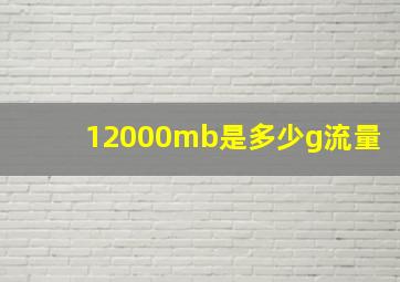 12000mb是多少g流量