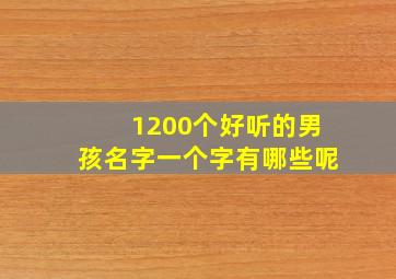 1200个好听的男孩名字一个字有哪些呢