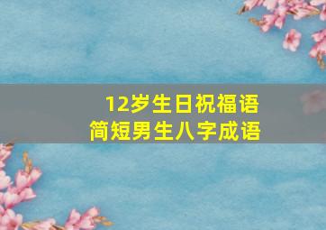 12岁生日祝福语简短男生八字成语