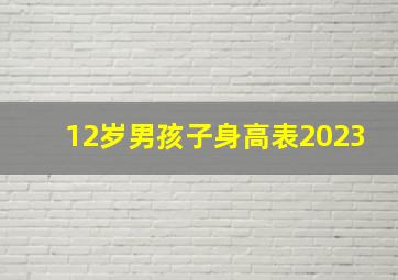 12岁男孩子身高表2023