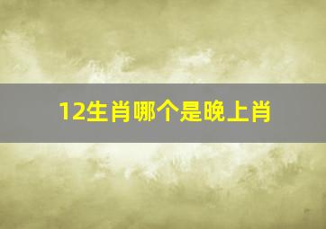 12生肖哪个是晚上肖