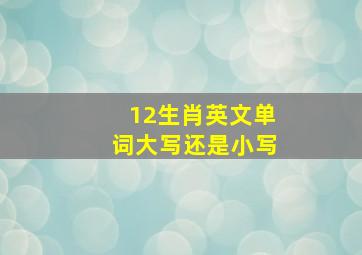 12生肖英文单词大写还是小写