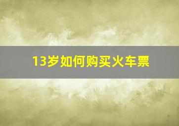 13岁如何购买火车票