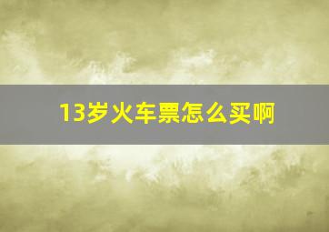 13岁火车票怎么买啊