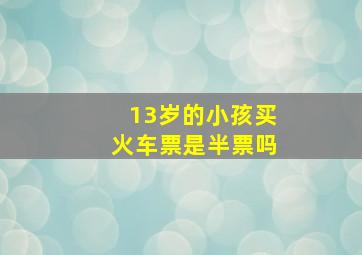 13岁的小孩买火车票是半票吗