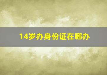 14岁办身份证在哪办