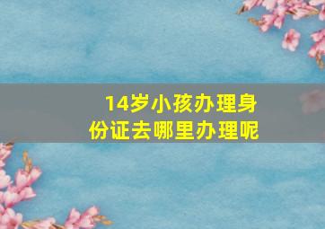 14岁小孩办理身份证去哪里办理呢