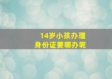 14岁小孩办理身份证要哪办呢