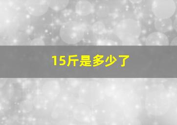 15斤是多少了