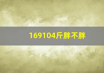 169104斤胖不胖