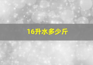 16升水多少斤