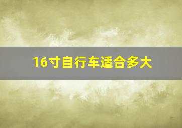 16寸自行车适合多大