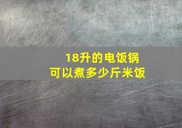 18升的电饭锅可以煮多少斤米饭