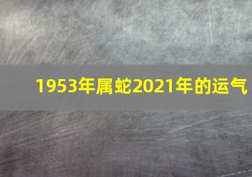 1953年属蛇2021年的运气