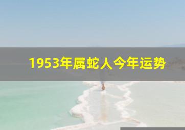 1953年属蛇人今年运势