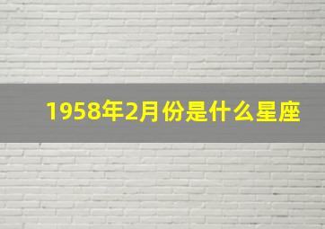 1958年2月份是什么星座