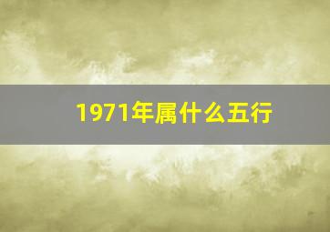 1971年属什么五行