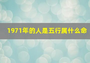 1971年的人是五行属什么命