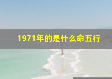 1971年的是什么命五行