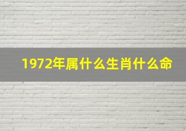 1972年属什么生肖什么命