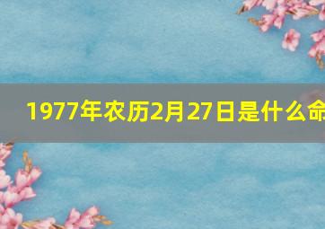 1977年农历2月27日是什么命