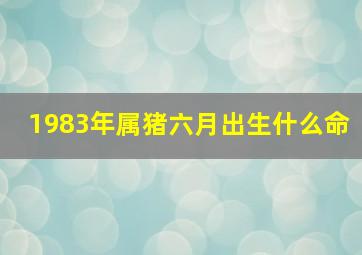 1983年属猪六月出生什么命