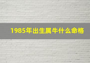 1985年出生属牛什么命格