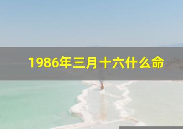 1986年三月十六什么命