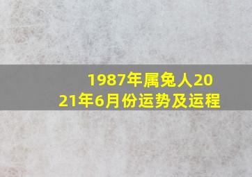 1987年属兔人2021年6月份运势及运程